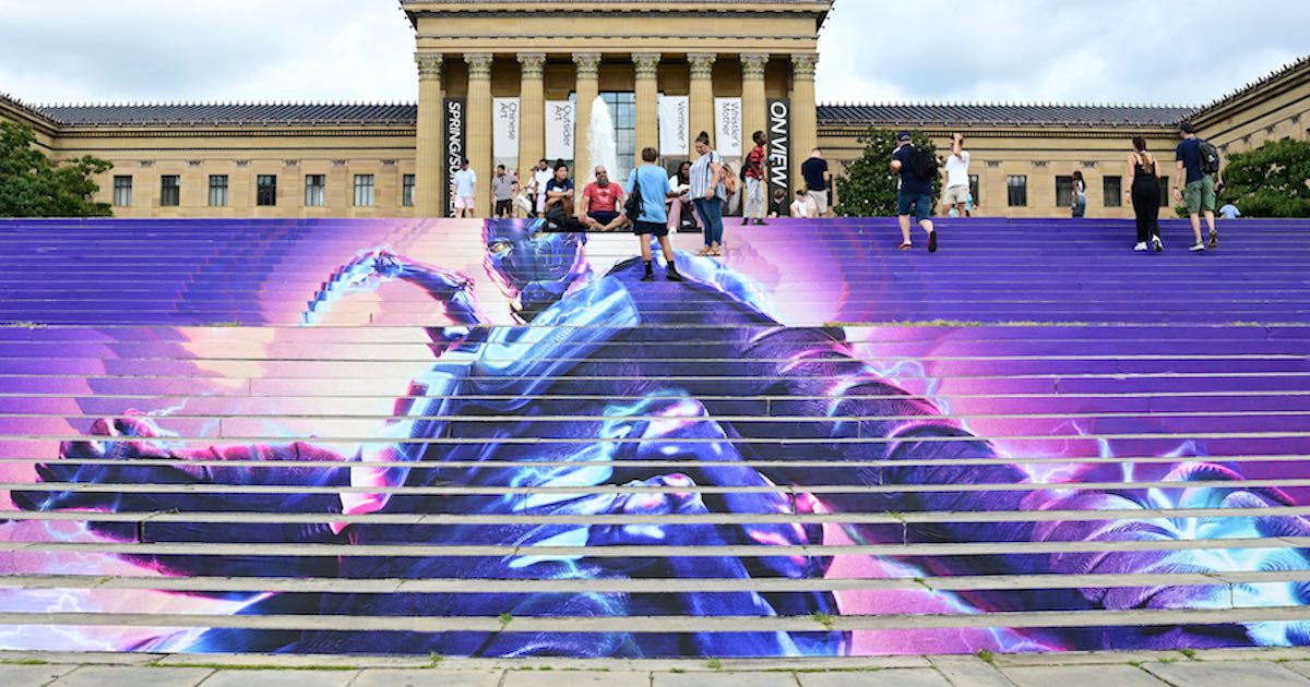 Blue Beetle Movie Ad Generates Controversy on Philadelphia’s Iconic Museum Steps